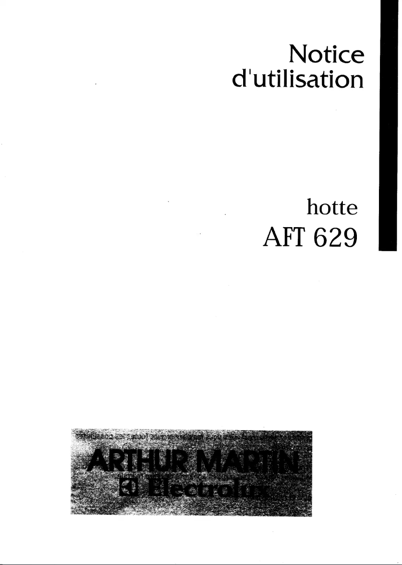 Page n°1 - Manuel utilisateur Arthur Martin-Electrolux AFT629W