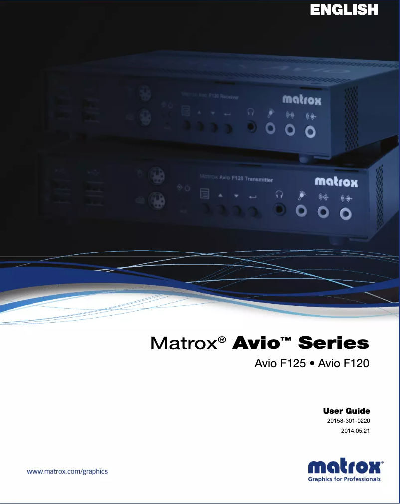Page 1 de la notice Manuel utilisateur Matrox Avio F120