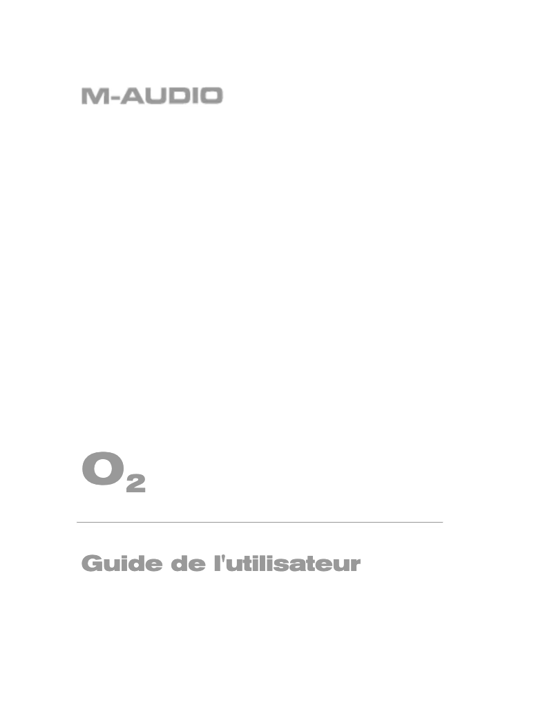 Page 1 de la notice Manuel utilisateur M-Audio O2