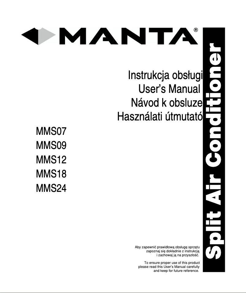 Page 1 de la notice Manuel utilisateur Manta MMS18