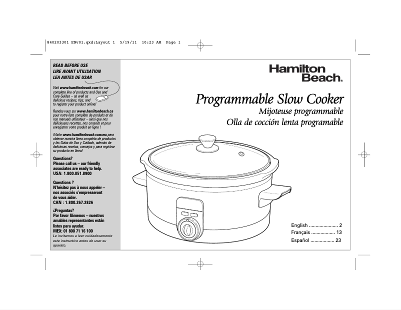 Página 1 del manual Manual de usuario Hamilton Beach 33565HB