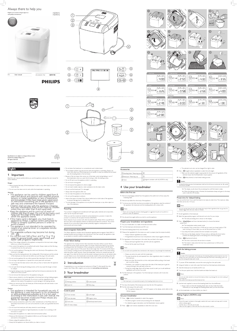 Page 1 de la notice Manuel utilisateur Philips Daily Collection HD9016