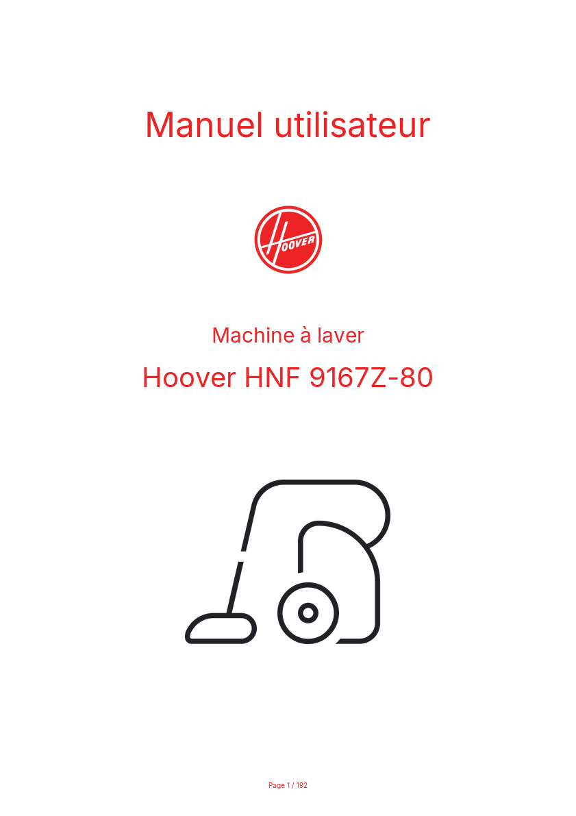 Image de la première page du manuel de l'appareil HNF 9167Z-80