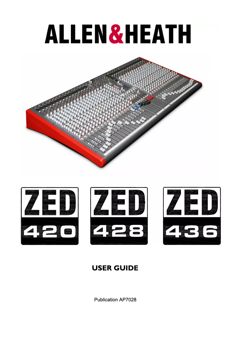 Page 1 de la notice Manuel utilisateur Allen & Heath ZED-428