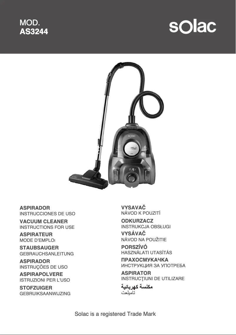 Image de la première page du manuel de l'appareil Apollo Cyclonic AS3244