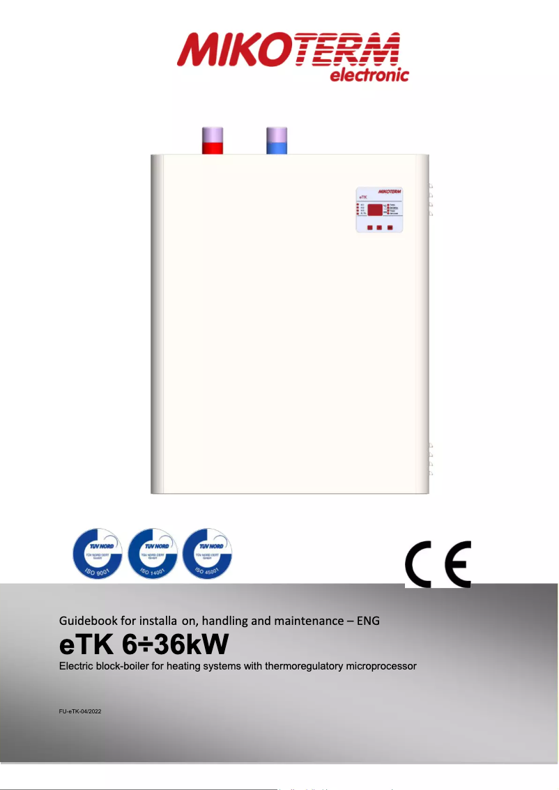 Page n°1 - Manuel utilisateur Mikoterm eTK 6÷36kW
