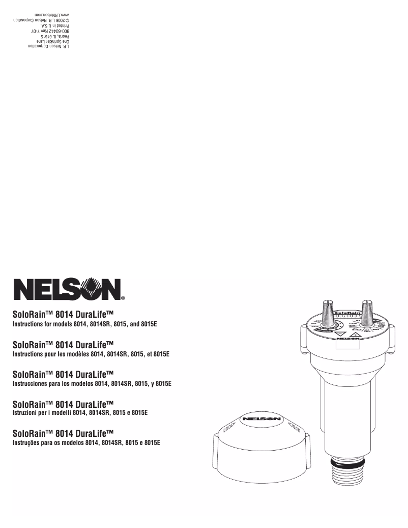 Página 1 del manual Manual de usuario Nelson SoloRain DuraLife 8015E