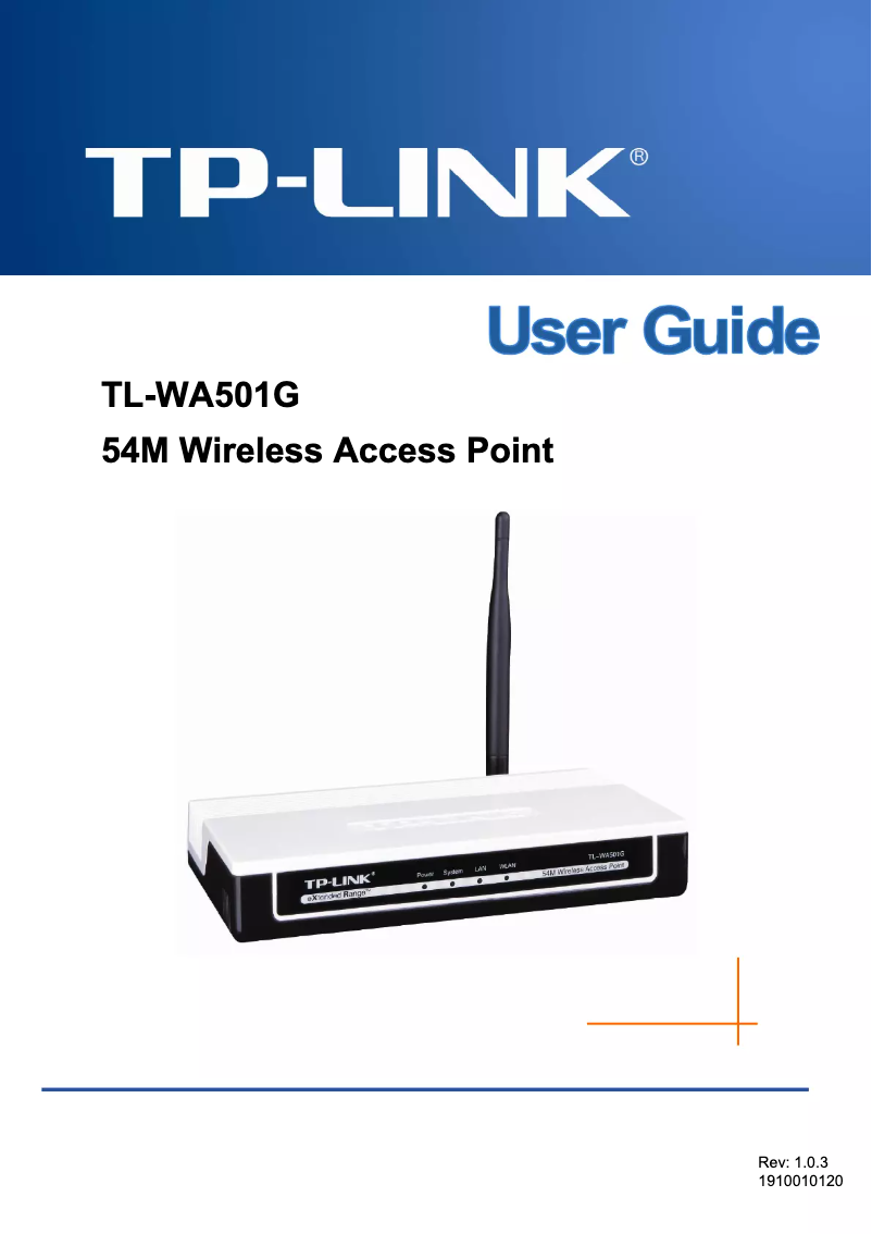 Page n°1 - Manuel utilisateur TP-Link TL-WA501G