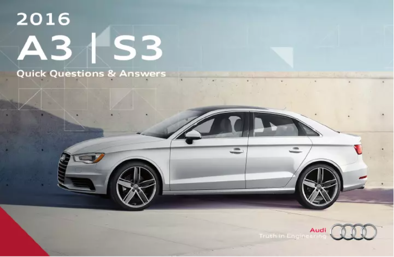 Page 1 de la notice Manuel utilisateur Audi S3 (2016)