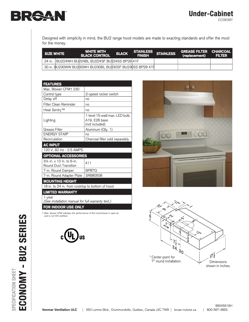 Image de la première page du manuel de l'appareil BU230WW