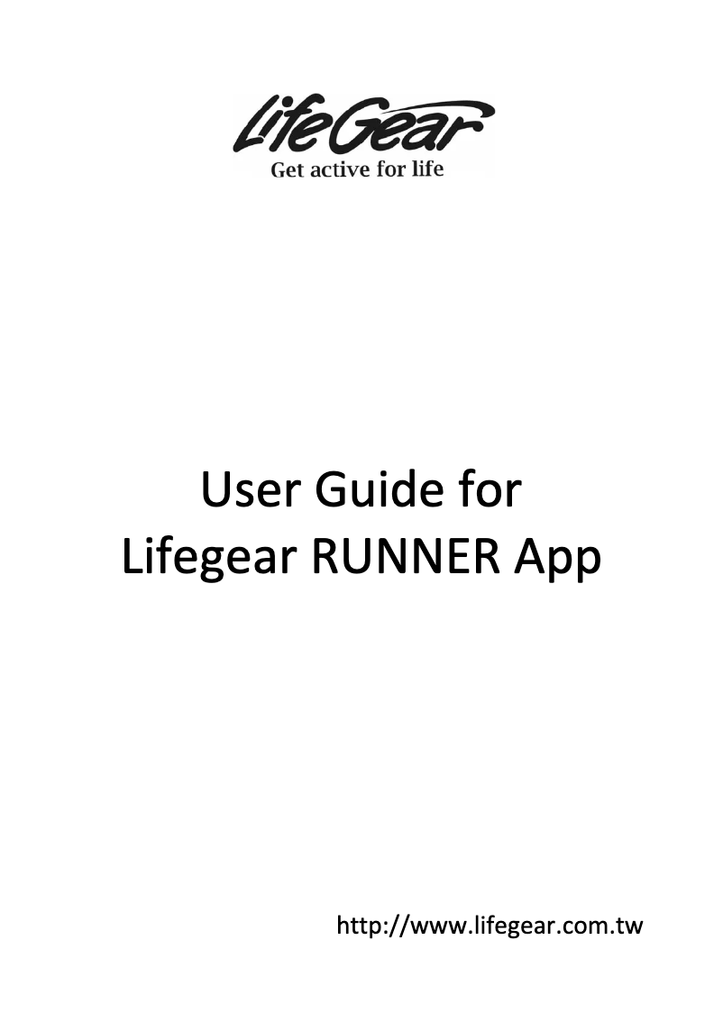 Page 1 de la notice Manuel utilisateur Life Gear RUNNER App