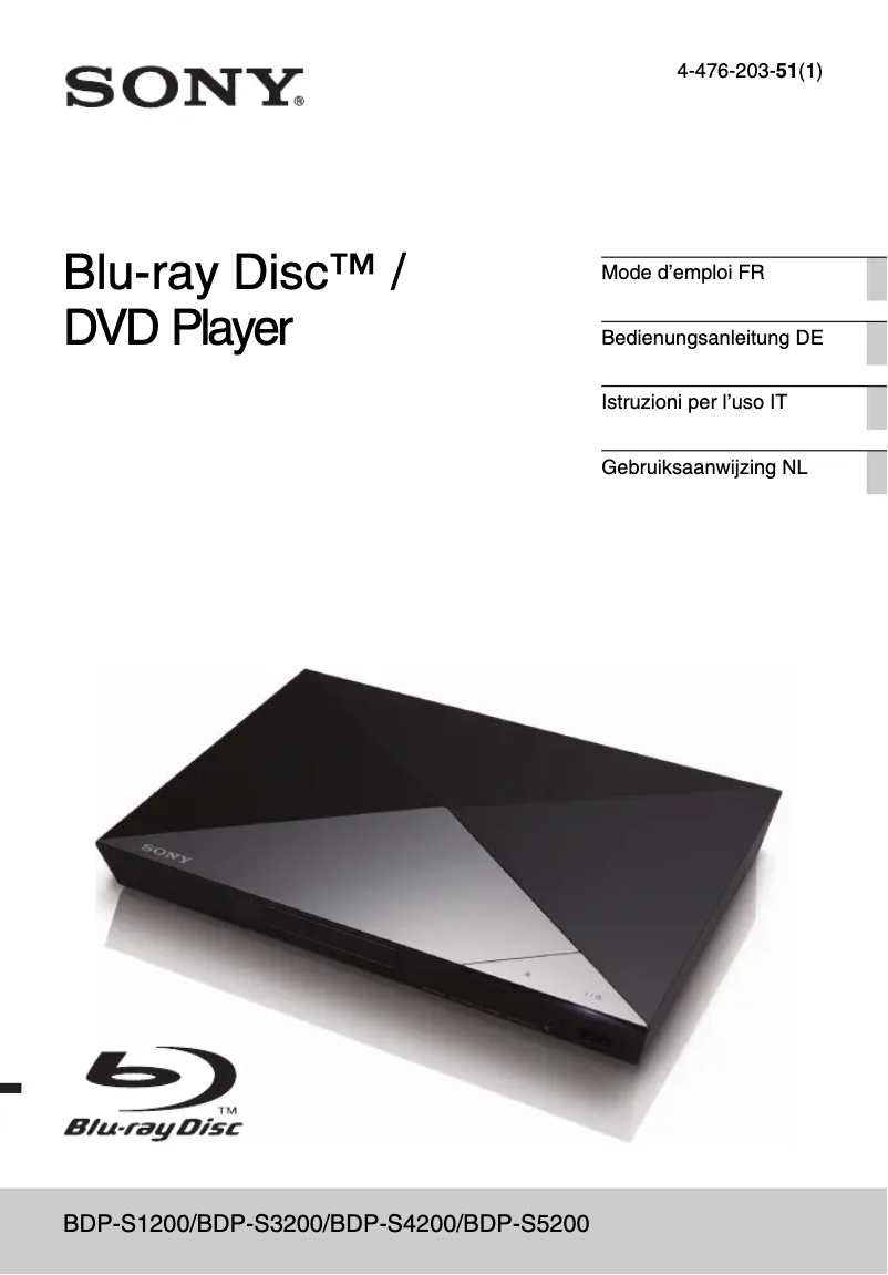 Imagen de la primera página del manual del dispositivo BDP-S4200