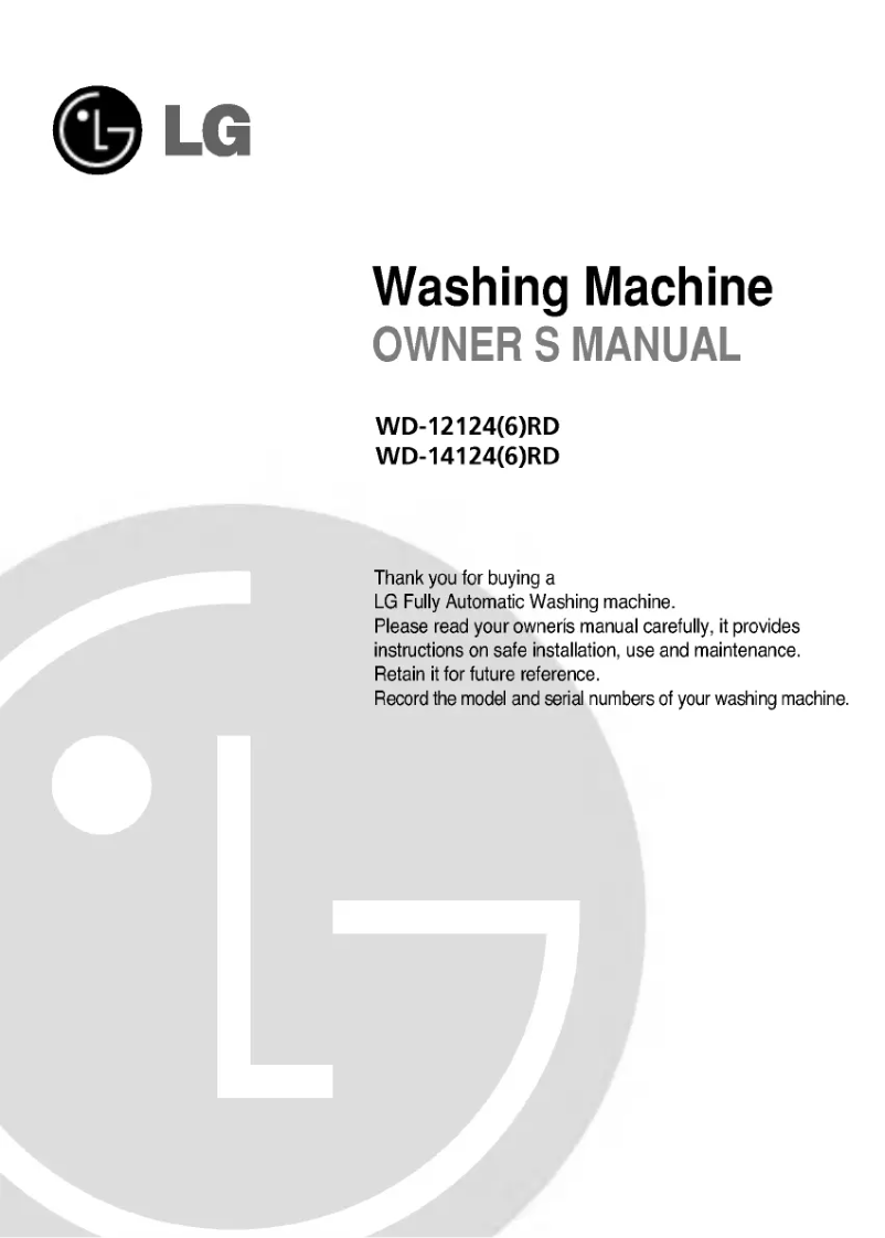 Page n°1 - Manuel utilisateur LG WD-12126RD
