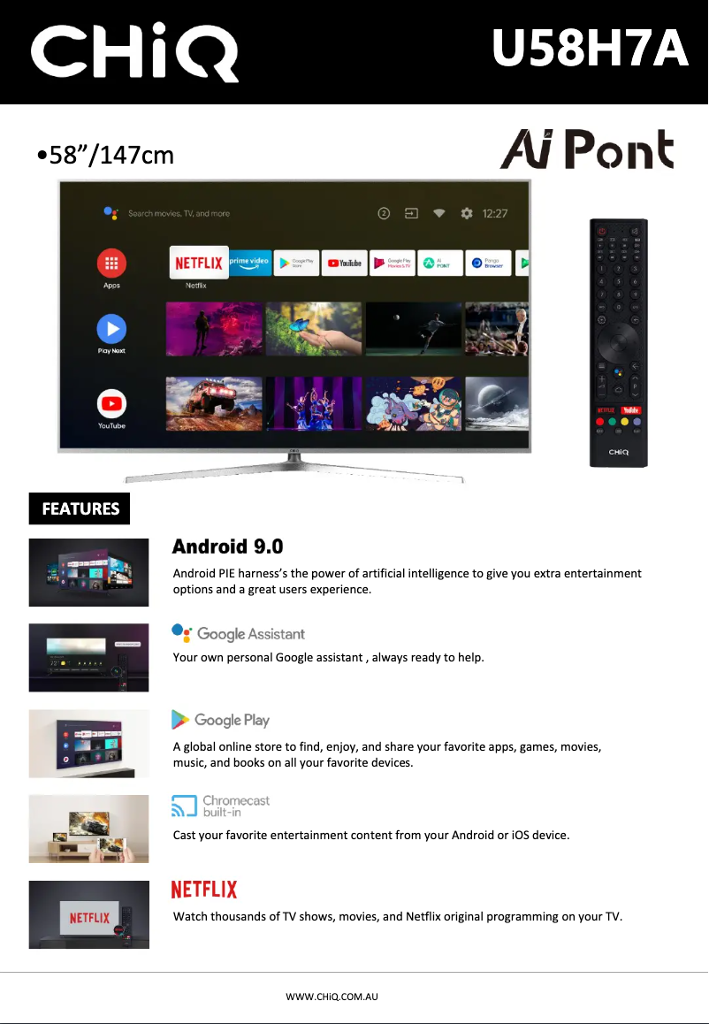 Image de la première page du manuel de l'appareil U58H7A