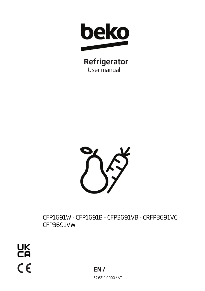 Page 1 de la notice Manuel utilisateur Beko CFP3691VB