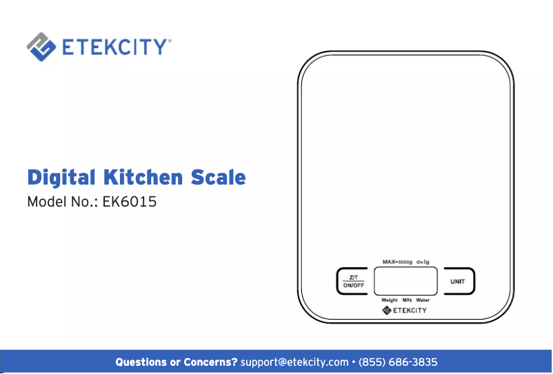 Page n°1 - Manuel utilisateur Etekcity EK6015