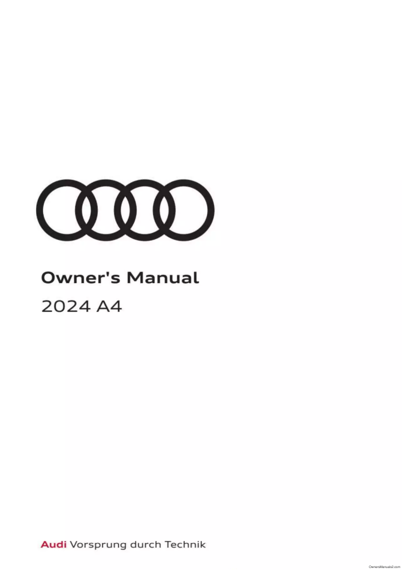 Page 1 de la notice Manuel utilisateur Audi A4 (2024)