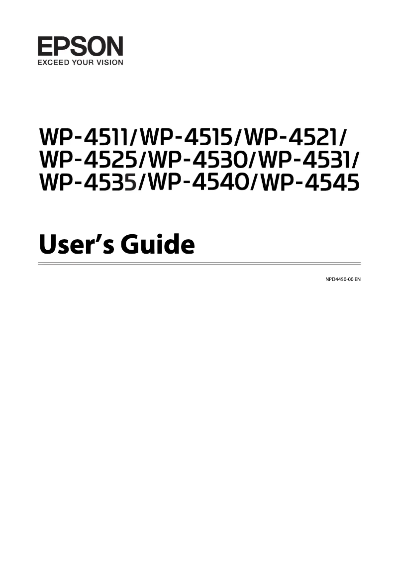 Page 1 de la notice Manuel utilisateur Epson Workeforce Pro WP-4535