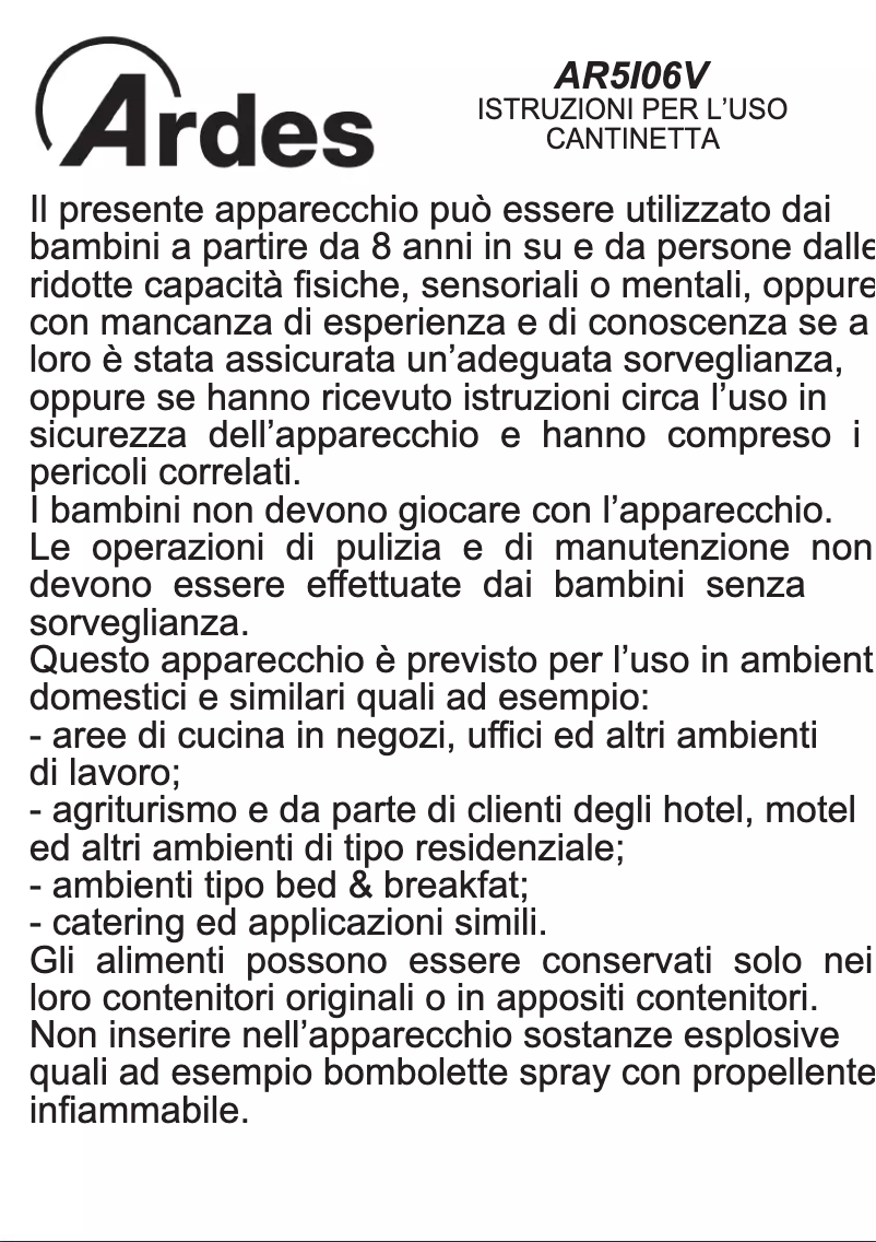 Página 1 del manual Manual de usuario Ardes AR5I06V