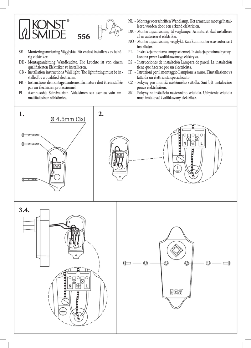 Page n°1 - Manuel utilisateur Konstsmide 556