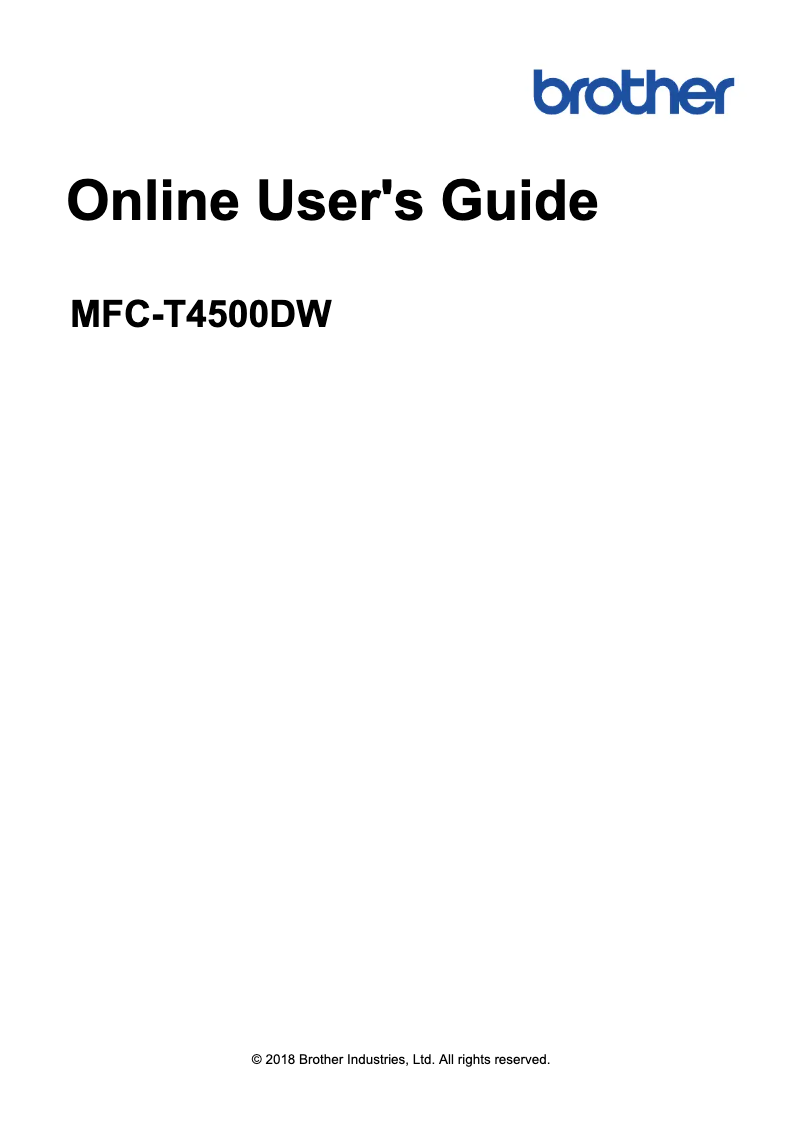 Page 1 de la notice Manuel utilisateur Brother MFC-T4500DW