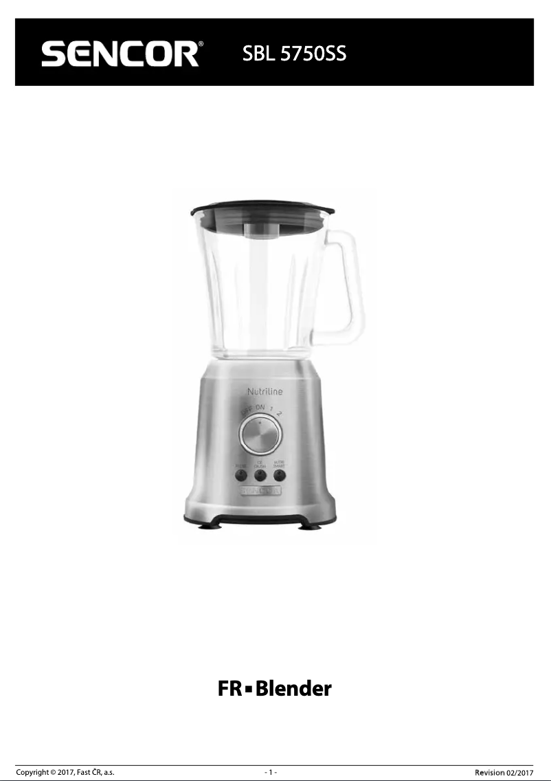 Page 1 de la notice Manuel utilisateur Sencor SBL 5750SS