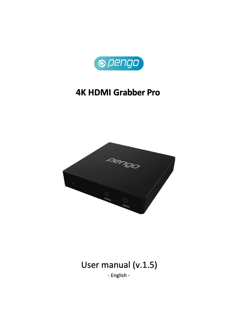 Image de la première page du manuel de l'appareil 4K HDMI Grabber Pro