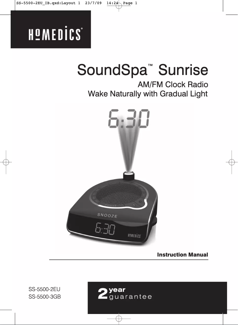 Page 1 de la notice Manuel utilisateur Homedics SS-5500-3