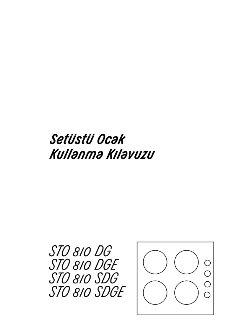 Page n°1 - Manuel utilisateur Arçelik STO 810 SDGE