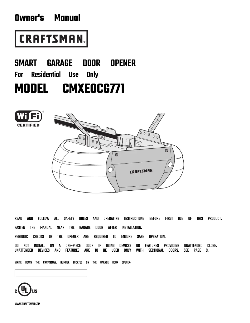 Image de la première page du manuel de l'appareil CMXEOCG771