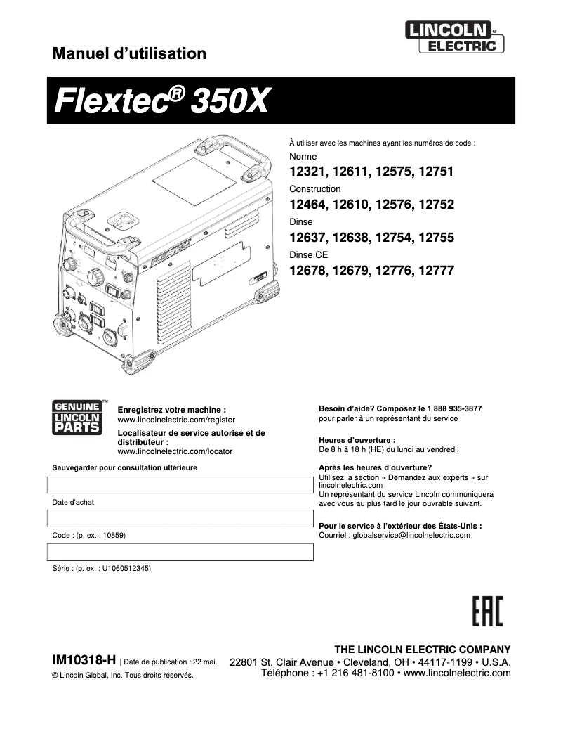Image de la première page du manuel de l'appareil Flextec 350X