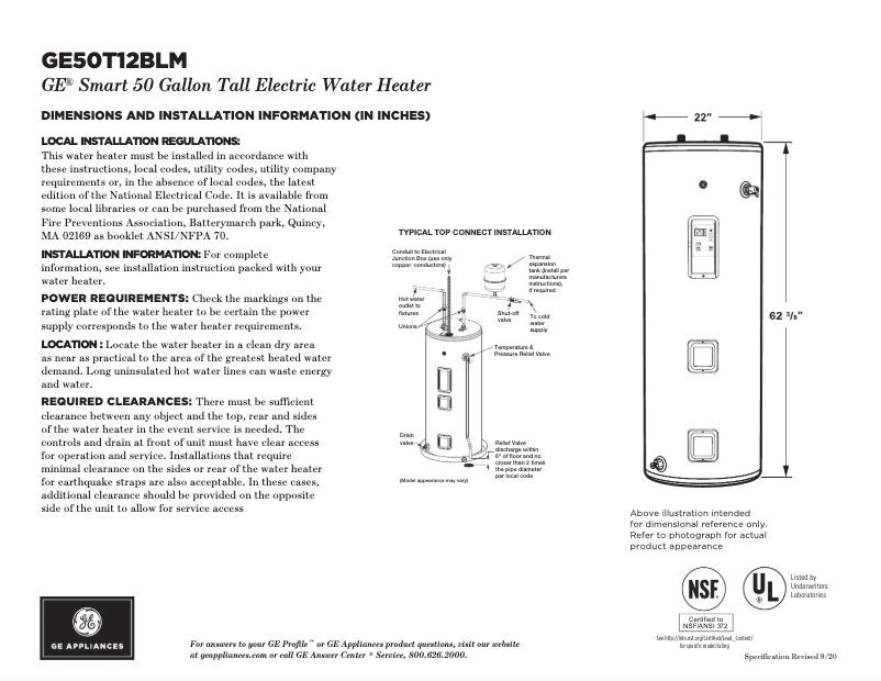 Image de la première page du manuel de l'appareil GE50T12BLM
