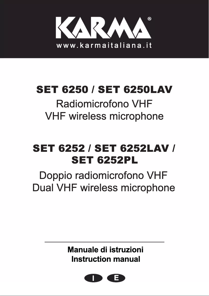 Page 1 de la notice Manuel utilisateur Karma SET 6250LAV