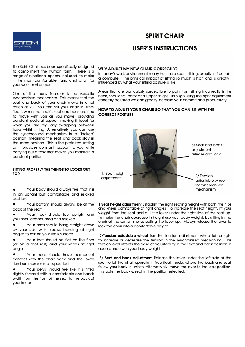 Page n°1 - Manuel utilisateur Stem Spirit 3300