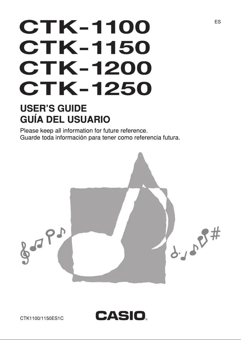 Page 1 de la notice Manuel utilisateur Casio CTK-1150