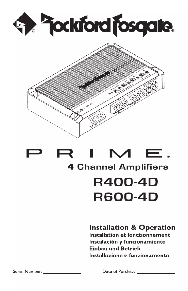 Page n°1 - Manuel utilisateur Rockford Fosgate R1200-1D