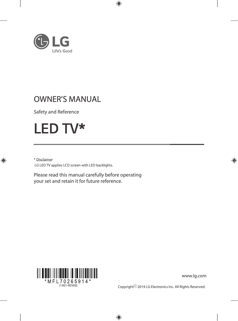 Page 1 de la notice Manuel utilisateur LG 32LM636BPTB