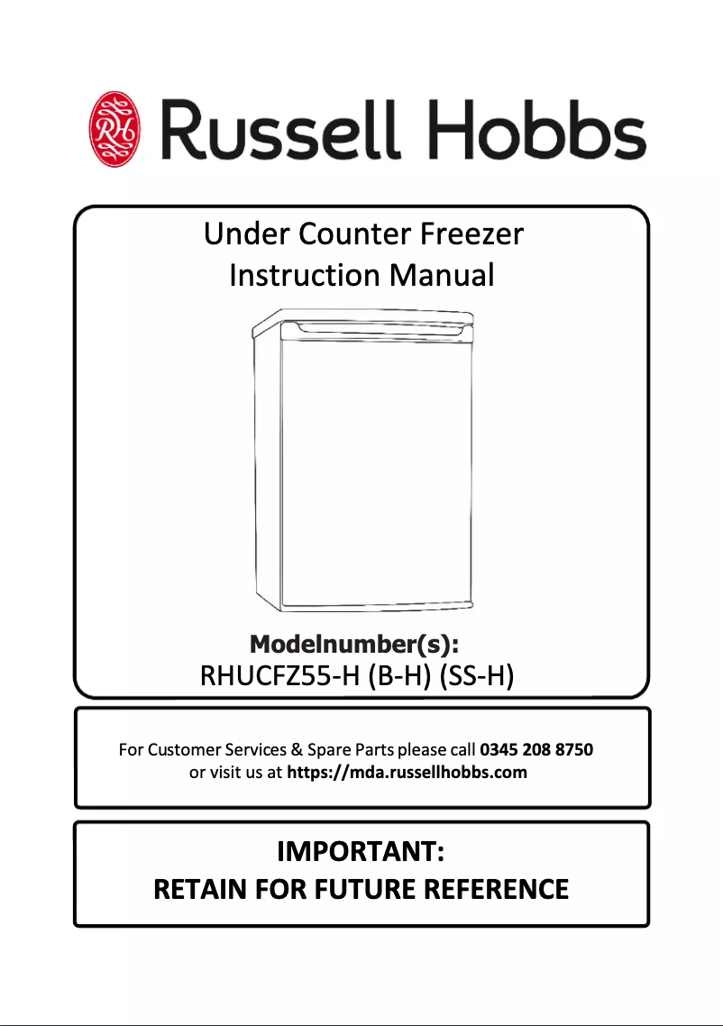 Page 1 de la notice Manuel utilisateur Russell Hobbs RHUCFZ55-H
