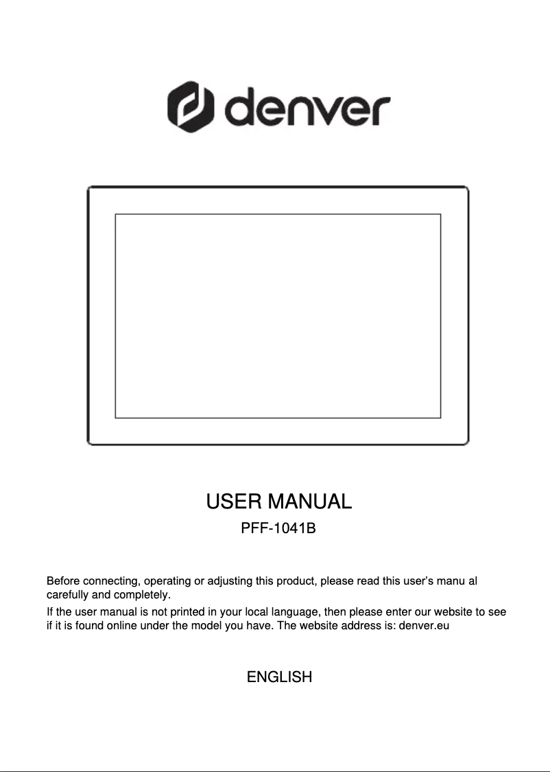 Imagen de la primera página del manual del dispositivo PFF-1041