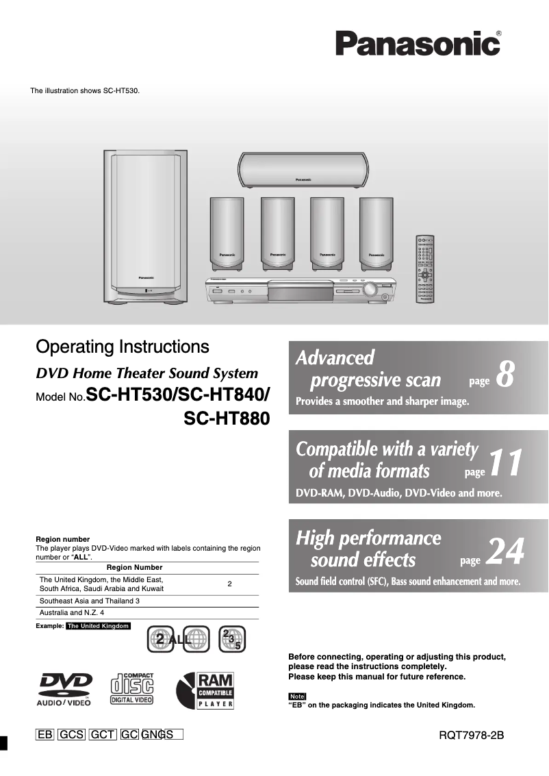 Page 1 de la notice Manuel utilisateur Panasonic SC-HT530