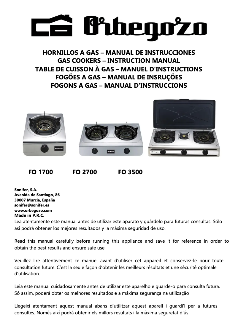 Image de la première page du manuel de l'appareil FO 1700
