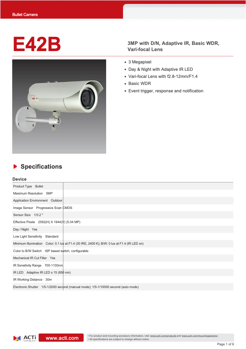 Image de la première page du manuel de l'appareil E42B