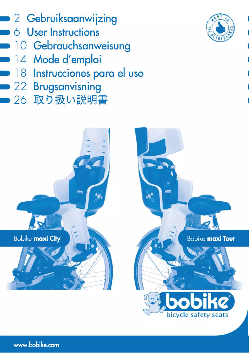 Page 1 de la notice Manuel utilisateur Bobike Maxi City