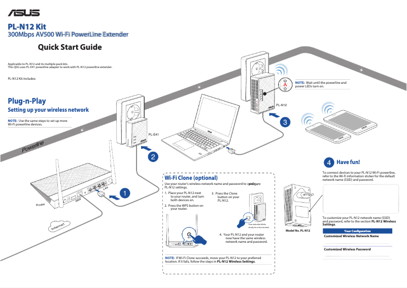 Page n°1 - Manuel utilisateur Asus PL-N12
