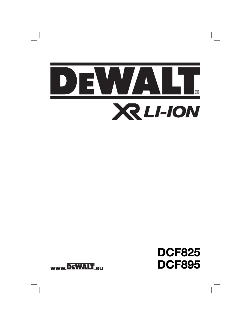 Page 1 de la notice Manuel utilisateur DeWalt DCF825