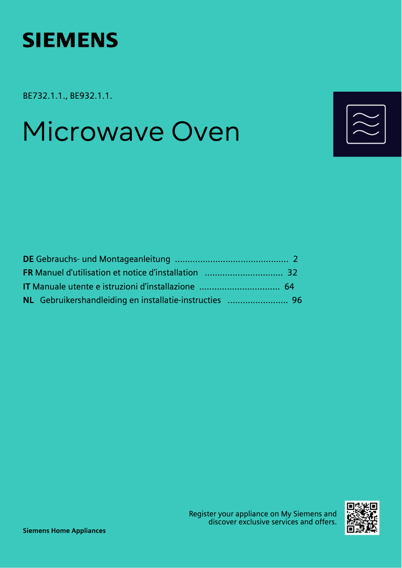 Page 1 de la notice Instructions / montage Siemens BE732R1B1