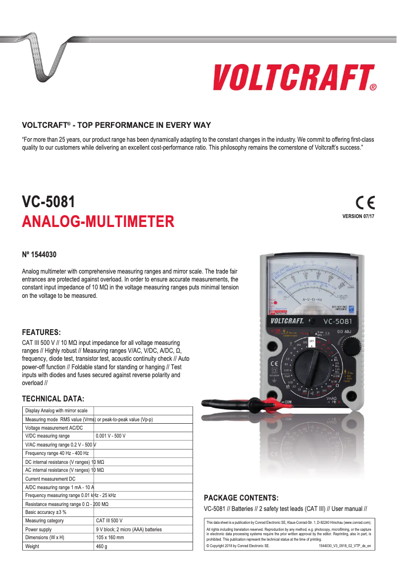 Image de la première page du manuel de l'appareil VC-5081