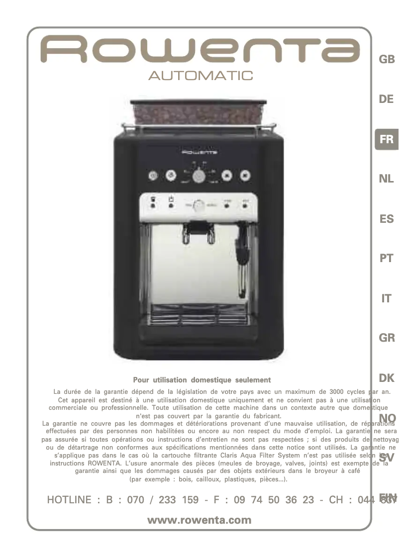 Page n°1 - Manuel utilisateur Rowenta ES 6910