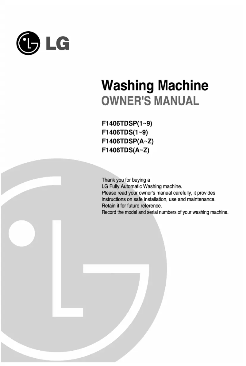 Page n°1 - Manuel utilisateur LG F1406TDS6