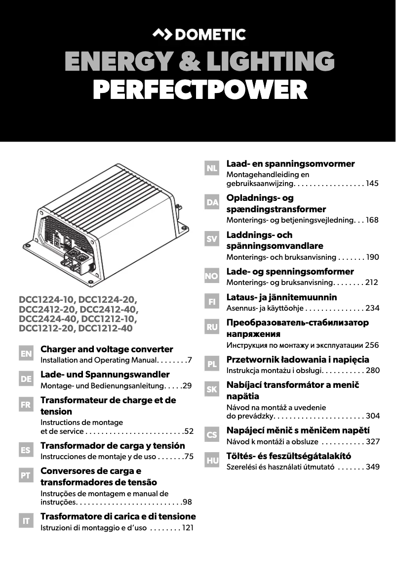 Image de la première page du manuel de l'appareil PerfectPower DCC 1212-20